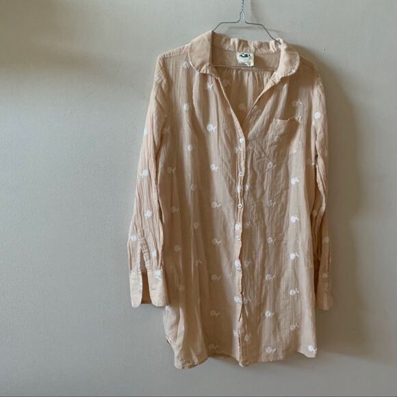 Anthropologie Mermaid Label Cream Shoreward Beach Dress - Picture 4 of 10